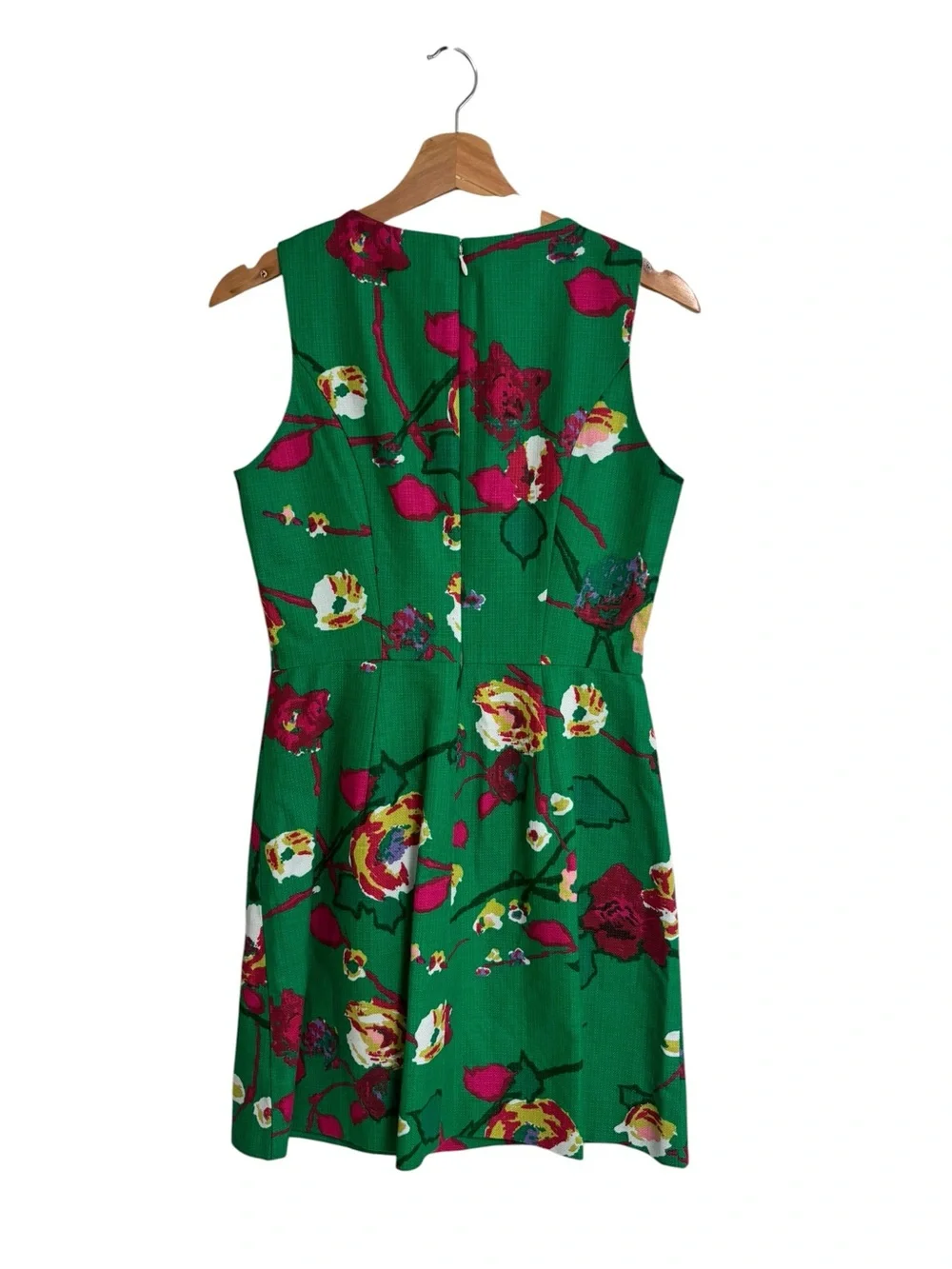 J.Crew Kelly green floral print sleeveless preppy structured sheath dress size 2